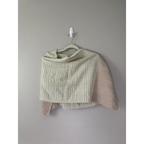 NWT Inc Intl Concepts Plaid Beige Blush Pink Scarf Colorblock 68x17 Cozy Layers - Picture 3 of 9